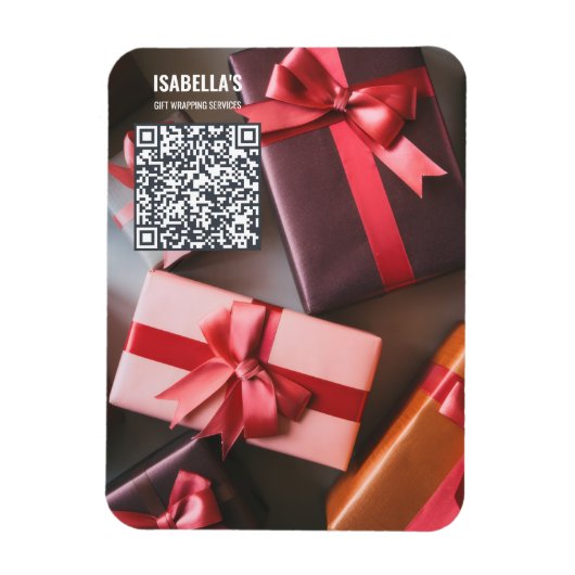 Add Photo QR Code Business マグネット (縦)