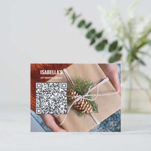 Add Photo QR Code Business Postcard ポストカード (スタンド正面)