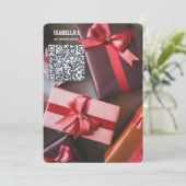 Add Photo QR Code Christmas Business Holiday Card シーズンカード (スタンド正面)