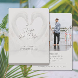 Add Photo Swan Wedding Save the Date Cards セーブザデート