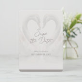 Add Photo Swan Wedding Save the Date Cards セーブザデート (スタンド正面)