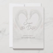 Add Photo Swan Wedding Save the Date Cards セーブザデート (正面)