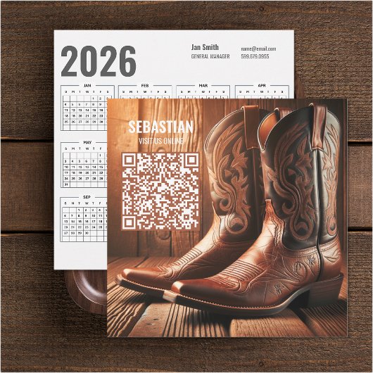 Add Photo Western 2026 Calendar Business Card