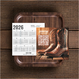 Add Photo Western 2026 Calendar Business Cards スクエア名刺