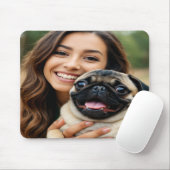 Add Pug Photo Personalize Customize マウスパッド (マウス)