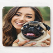 Add Pug Photo Personalize Customize マウスパッド (正面)