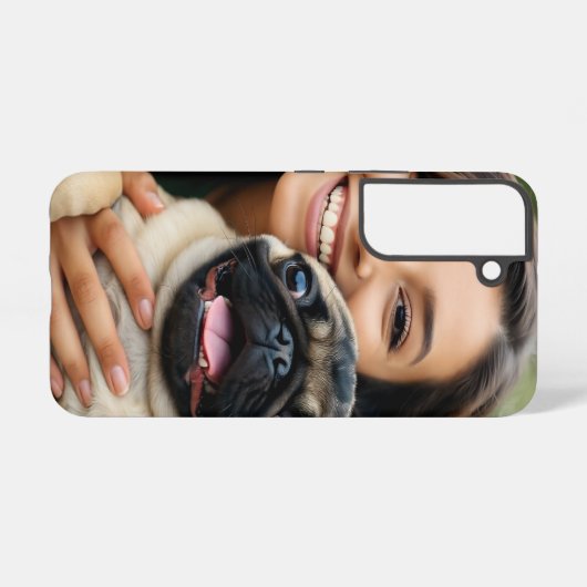 Add Pug Photo Personalize Customize Samsung Galaxyケース (裏面横)