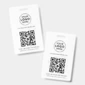 Add QR Code and Business Logo Custom バッジ (正面＆裏面)