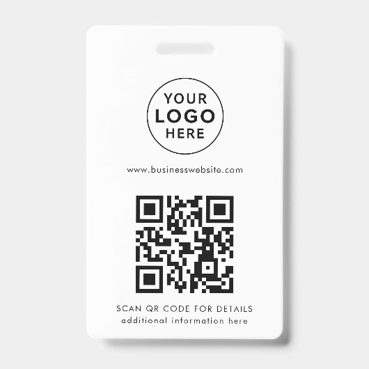 Add QR Code and Business Logo Custom バッジ (正面)