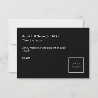 Add QR Code Artwork Exhibition Label Template カード