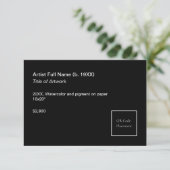 Add QR Code Artwork Exhibition Label Template カード (スタンド正面)