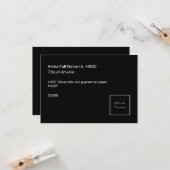 Add QR Code Artwork Exhibition Label Template カード (正面/裏面インサイチュ)