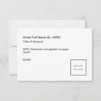 Add QR Code Artwork Exhibition Label Template カード