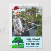 Add Santa's Hat to Photo Oak Tree Logo Business シーズンカード (正面)