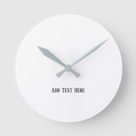 Add text Here テキスト印刷丸型アクリルグレー ラウンド壁時計