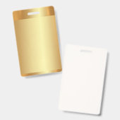 Add Text Name Logo Blank Gold Background Vertical バッジ (正面＆裏面)