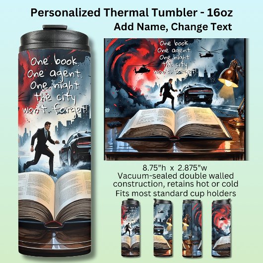 Add Text Name, Spy Mystery Action Book Novel タンブラー