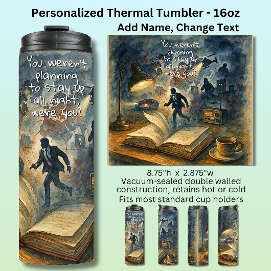 Add Text Name, Spy Mystery Action Book Novel タンブラー