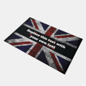 Add text on English flag Throw Pillow ドアマット (アングル)