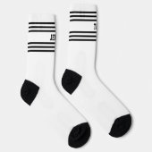 Add TWO Names Black Stripes on White Socks ソックス (右)