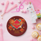 Add Year Edit Name文字中国のNew Year 20XX 7" ペーパープレート (パーティー)