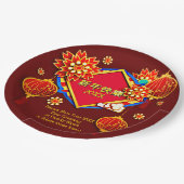 Add Year Edit Name文字中国のNew Year 20XX 9" ペーパープレート (アングル)