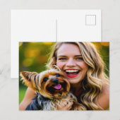 Add Yorkshire Terrier Photo Personalize ポストカード (正面/裏面)