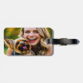 Add Yorkshire Terrier Photo Personalize ラゲッジタグ (裏面横)