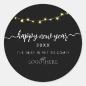 Add you logo business new years ラウンドシール (正面)