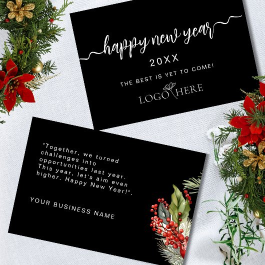 Add you logo business new years cards for employee サンキューカード