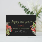 Add you logo business new years cards for employee サンキューカード (スタンド正面)