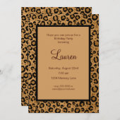 Add Your Age Leopard誕生日招待状 招待状 (正面/裏面)