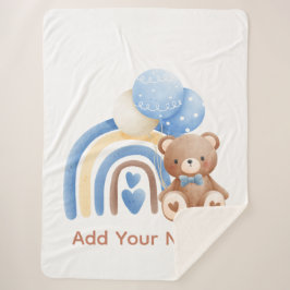 Add Your Baby Name Sherpa Blanket Throw  シェルパブランケット