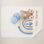 Add Your Baby Name Sherpa Blanket Throw シェルパブランケット (正面(横))