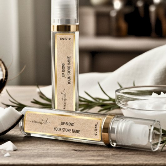 Add Your Brand Gold kraft lip balm labels ラベル