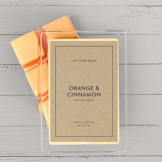 Add Your Brand Minimalist Kraft Product Label ワインラベル