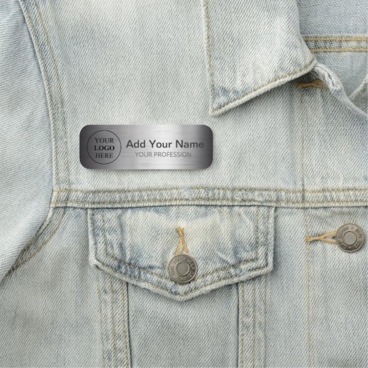 Add Your Business Corporate Logo Here Metal 名札 (インサイチュ)