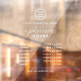 Add Your Business Name Logo Shop Opening Hours ウィンドウサイン