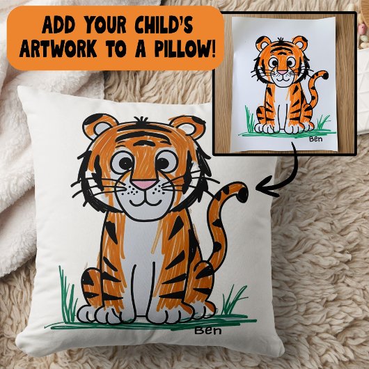 Add Your Child's Artwork to Home Decor  クッション