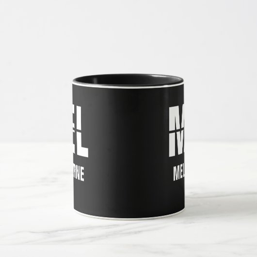 Add Your Code & City - Airport Code MEL MELBOURNE マグカップ (中央)