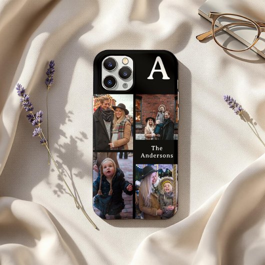 Add Your Custom 4 Photo, Monogrammed & Family Name Case-Mate iPhoneケース