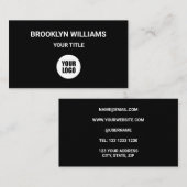 Add Your Custom Logo Circle Dark Professional 名刺 (正面/裏面)