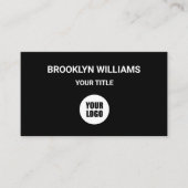 Add Your Custom Logo Circle Dark Professional 名刺 (正面)