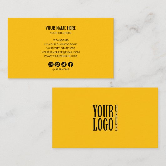 Add your custom logo circle professional black Gol 名刺 (正面/裏面)