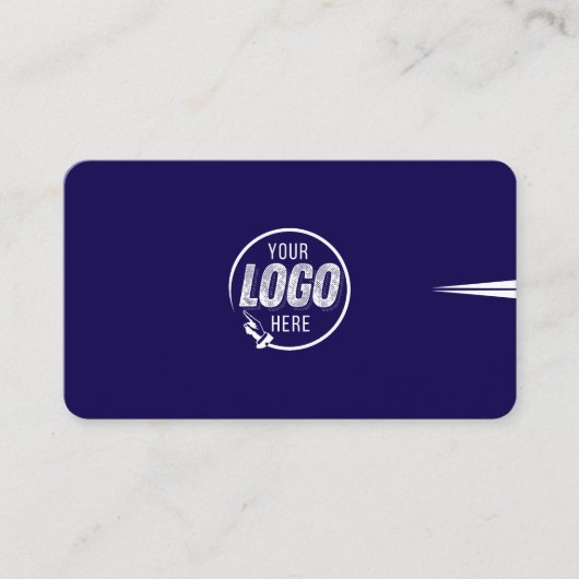 Add Your Custom Logo Circle Professional Blue 名刺 (正面)