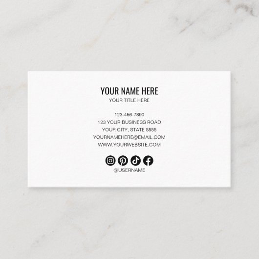 Add your custom logo circle professional White 名刺 (正面)