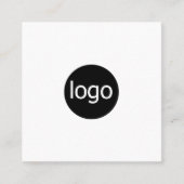 Add your custom logo circle professional white squ スクエア名刺 (正面)