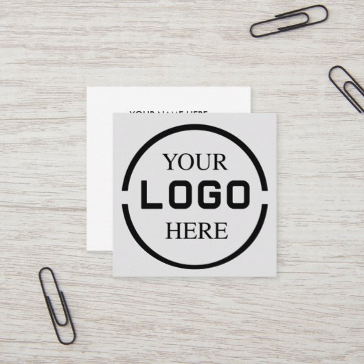 Add your custom logo circle  white スクエア名刺 (正面/裏面インサイチュ)