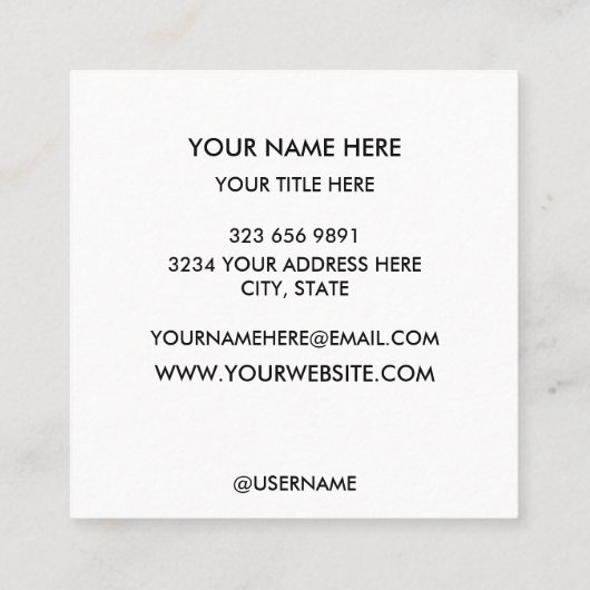 Add your custom logo circle  white スクエア名刺 (裏面)