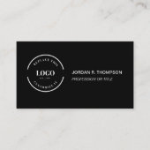 Add your custom logo QR code black Modern Design 名刺 (正面)